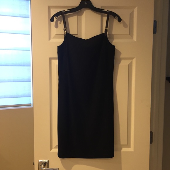 NWT DKNY black LBD with brown leather? straps - Picture 3 of 6